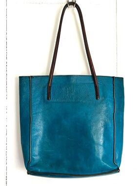 Jutta Neumann New York Yoshi Aqua Blue Leather Small Tote Bag - Hand Made USA
